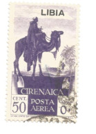 (COLONIE E POSSEDIMENTI) 1936, LIBIA, POSTA AEREA SOPRASTAMPATO, 50c - 1 Francobollo Usato (CAT. SASSONE N.27) - Libia