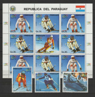 Paraguay 1987 Olympic Games Calgary Sheetlet + 3 Stamps MNH - Winter 1988: Calgary