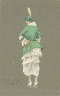 N°24903 - ADM - Serie N°1173 - Art Déco - Femme Avec Veste Verte Et Cravache - Autres & Non Classés