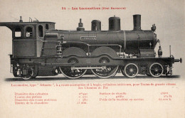 Les Locomotives Étrangeres (Allemagne) -Chemin De Fer De L'État Bavarois -Type 'Atlantic- Fleury CPA  Serie # 94 (rouge) - Eisenbahnen