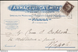 Ar572 Cartolina Commerciale Parma Citta' Farmaceutica Emiliana 1930 - Parma