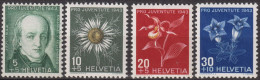 1943 Schweiz Pro Juventute ** Mi:CH 424-427 Yt:CH 388-391, Zum:CH J105-J108, E. Von Ellenberg U. Alpenblumen - Unused Stamps