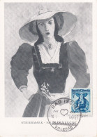 Carte Maximum Autriche Osterreich 1949 Costume Traditionnel Steiermark - Cartoline Maximum