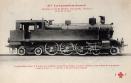 Les Locomotives Étrangeres (Espagne) -Chemin De Fer De Madrid, Sarragosse,Alicanté - Fleury CPA  Serie # 277 (rouge) - Eisenbahnen