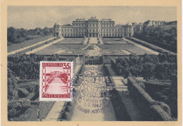 Carte Maximum Autriche Osterreich 1947 Wien Belvedere - Maximumkaarten