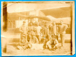 En L'état Rare PHOTO Photographie - Groupe Devant Un Avion (probablement En Afrique Du Nord) Aviation - Aviation