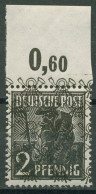 Bizone 1948 II. Kontrollrat Mit Netzaufdruck Oberrand 36 IIa POR Ndgz Postfrisch - Mint