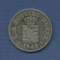 Sachsen 1/2 Neugroschen 1842 G, Friedrich August II., J 81 Vz (m3957) - Kleine Munten & Andere Onderverdelingen