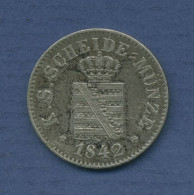 Sachsen 1/2 Neugroschen 1842 G, Friedrich August II., J 81 Vz (m3957) - Petites Monnaies & Autres Subdivisions