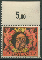 Bayern 1911 Prinzregent Luitpold Linienzähnung Oberrand 93 B OR Postfrisch - Neufs