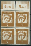 Bund 1961 Bedeutende Deutsche Mit Oberrand 348 Y W OR 4er-Block Postfrisch - Unused Stamps