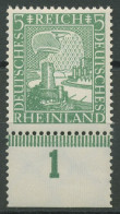 Dt. Reich 1925 Rheinland 1000 J. Deutsch Platten-Unterrand 372 P UR Postfrisch - Nuovi