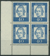 Bund 1961 Bedeutende Deutsche 355 Y P UR 4er-Block Ecke 3 Postfrisch - Unused Stamps