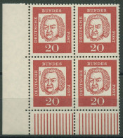 Bund 1961 Bedeutende Deutsche 352 Y W UR 4er-Block Ecke 3 Postfrisch - Unused Stamps