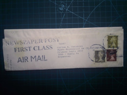 ANGLETERRE, Journal Post First Class, Air Mail, Circulée Au Musée Provincial Des Sciences Naturelles De La Province De S - Used Stamps