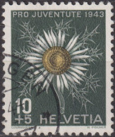 1943 Schweiz Pro Juventute ° Mi:CH 425, Yt:CH 389, Zum:CH J106, Silberdistel, Blume - Used Stamps