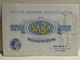 Italy Italia Pubblicitario Advertising SABA Società Anonima Biscotti Affini. Specialità Waffers. Roma 1930 - Werbung