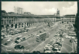 Torino Città Auto Tram Doppio FG Foto Cartolina HB4942 - Sonstige & Ohne Zuordnung