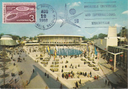 Carte Maximum Etats Unis 1958 Exposition Universelle Bruxelles Brussel - Maximumkarten (MC)