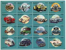 Lote 1987, Nicaragua, 1994, Pliego, Sheet, Autos Antiguos, Mercedes Benz, Ford, Car, Automotive Anniversaries - Nicaragua