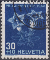 1943 Schweiz Pro Juventute ° Mi:CH 427, Yt:CH 391, Zum:CH J108, Enzian, Blume - Used Stamps