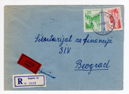 1965. YUGOSLAVIA,CROATIA,ZAGREB EXPRESS RECORDED COVER TO BELGRADE,TPO 10 ZAGREB - BEOGRAD - Covers & Documents