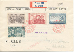 Czechoslovakia Registered FDC 5-5-1950 Complete Set Of 4 - FDC