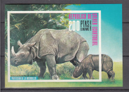 Eq Guinea 1976,1V In Block,IMPERF,rhino,neushoorn,MNH/Postfris(L4458) - Rhinocéros