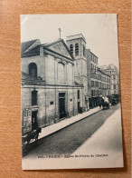 CPA Animée Paris Église Saint Pierre De Chaillot - Dos Non Divisé - Altri Monumenti, Edifici