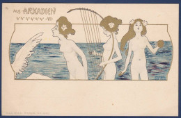 CPA Kirchner Raphaël Art Nouveau Femme Girl Woman Non Circulée Sirènes - Kirchner, Raphael