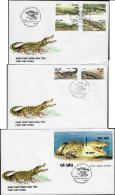 Vietnam 1994 Y&T 1478 à 1483 + Bloc Sur FDC. Crocodiles - Andere & Zonder Classificatie