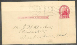 1918 USA Morgantown W.VA. (Aug 20) Flag Cancel Jefferson Postal Card - Storia Postale