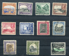 CYPRUS 1934 Set SG 133 - 143  Cancelled Lightly  - Cat £170 - Landscapes & Buildings .CHYPRE ZYPERN - Zypern (...-1960)