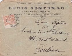 1902--lettre PERPIGNAN-66 à TOULOUSE-31,type Mouchon ,cachet 24-7-02--Pub Cordonnerie Anglo-Belge Louis Sentenac - 1877-1920: Periodo Semi Moderno