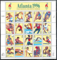 1996 Atlanta Olympics - Sheet Of 20, Mint Never Hinged - Unused Stamps