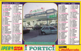 Calendarietto - Centro Commerciale - I Portici - Iper Sisa - Città Mercato - Anno 1999 - Formato Piccolo : 1991-00