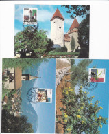 Carte Maximum Suisse Helvetia 3 Cartes 1999 Pro Patria - Maximumkaarten