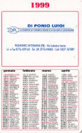 Calendarietto - DPL - Autoservii - Pignataro Interamna - Frosinone - Anno 1999 - Tamaño Pequeño : 1991-00