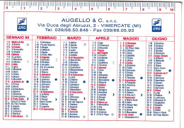 Calendarietto - ERG - Augello  Cc.  - Vimercate - Milano - Anno 1999 - Tamaño Pequeño : 1991-00