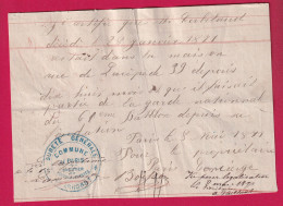 COMMUNE DE PARIS SURETE GENERAL QUARTIER DU JARDIN DES PLANTES 8 MAI 1871 LETTRE - Krieg 1870