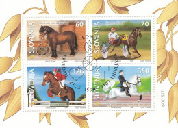 SLOVENIA Block 9,used,hinged - Paardensport