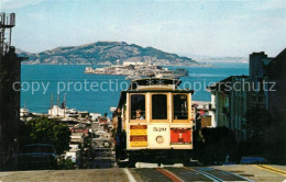 73123632 San_Francisco_California Cable Car On San Francisco Hill Alcatraz San F - Other & Unclassified