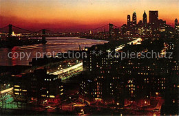 73123603 New_York_City By Night Looking South Manhattan Brooklyn Bridge East Riv - Other & Unclassified