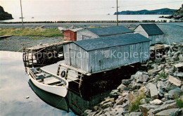 73123589 Bonavista Bay A Quiet Morning Fishing Boat Boathouse Bonavista Bay - Unclassified