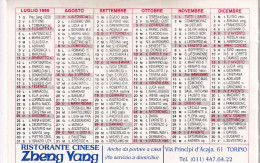 Calendarietto - Ristorante Cinese - Zbeng Yang - Torino - Anno 1999 - Small : 1991-00