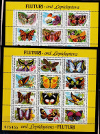 ROMANIA  1991 BUTTERFLIES MI No BLOCK 287-8 MNH VF!! - Schmetterlinge