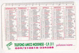 Calendarietto - Telefono Amico Modenese - Anno 1999 - Small : 1991-00