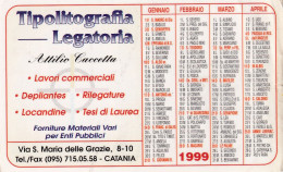 Calendarietto - Tipolitografia Legatoria - Catania - Anno 1999 - Small : 1991-00
