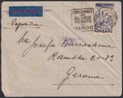 F-EX45292 MOROCCO FRANCE 193? CIVIL WAR COVER TO GERONA SPAIN.  - Autres & Non Classés