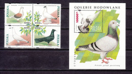 Polen 1994,4V+Block,birds,pigeons,duiven,vogels,MNH/Postfris(L4467) - Piccioni & Colombe